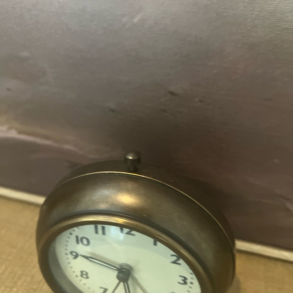 Bronze Color Metal Standing Desk Table Clock - Picture 2 of 5